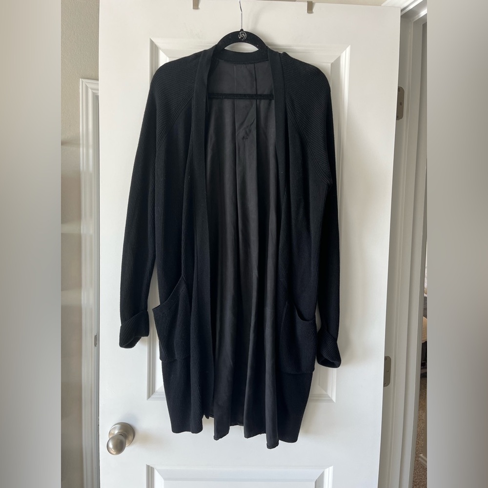 lululemon athletica Black Open-Front Draped Cardigan